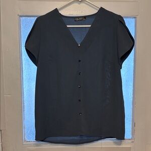 Fashion Women’s Light slate blue colored short sleeve blouse size medium